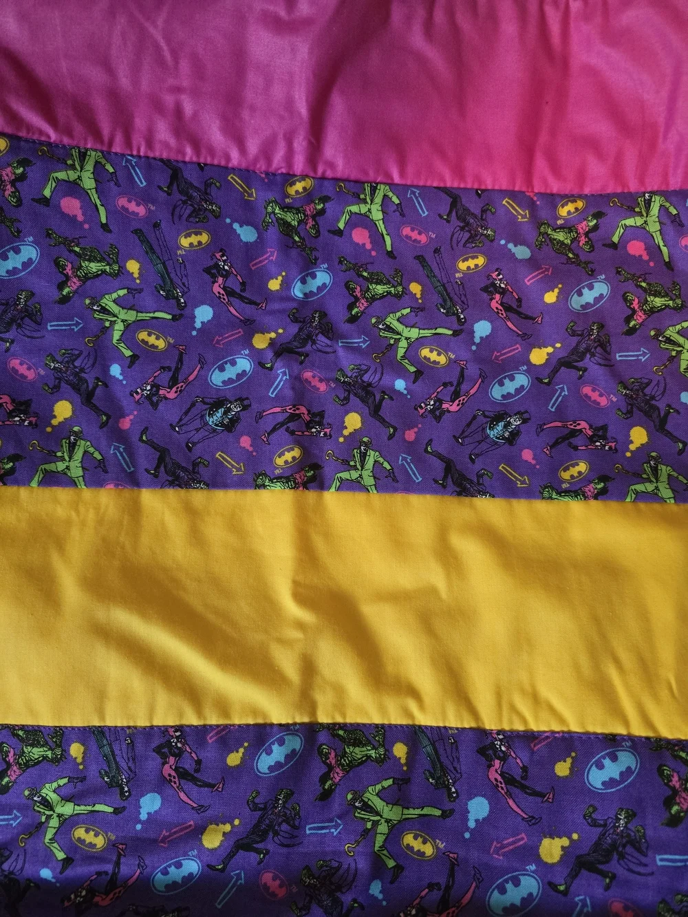 Rare Vintage DC Comics Purple Batman Villains Handmade Quilt Blanket 32x40 NWOT